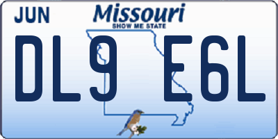 MO license plate DL9E6L