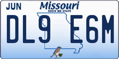 MO license plate DL9E6M