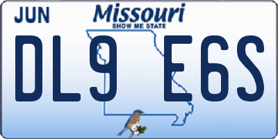 MO license plate DL9E6S