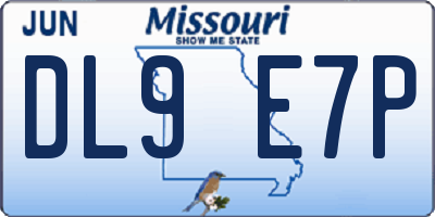 MO license plate DL9E7P