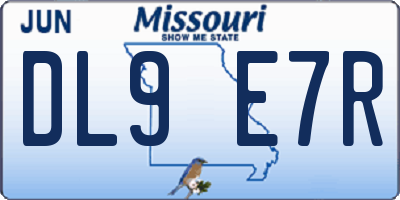 MO license plate DL9E7R