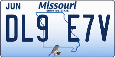 MO license plate DL9E7V