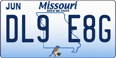 MO license plate DL9E8G