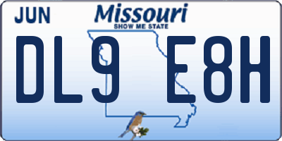 MO license plate DL9E8H