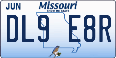 MO license plate DL9E8R