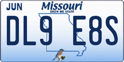 MO license plate DL9E8S