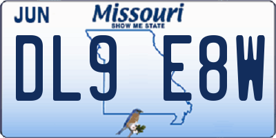 MO license plate DL9E8W