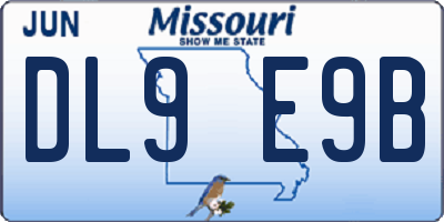 MO license plate DL9E9B
