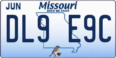 MO license plate DL9E9C