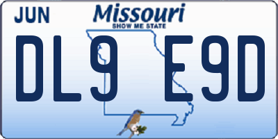 MO license plate DL9E9D