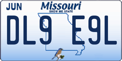 MO license plate DL9E9L