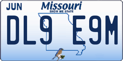 MO license plate DL9E9M