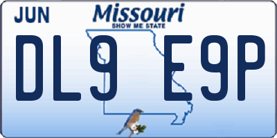 MO license plate DL9E9P