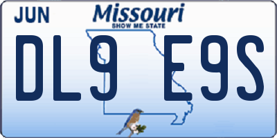 MO license plate DL9E9S