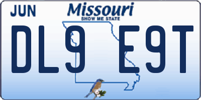 MO license plate DL9E9T