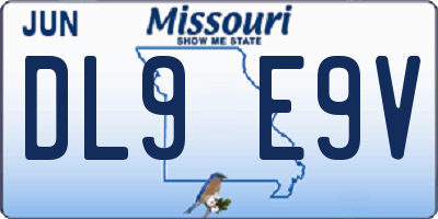 MO license plate DL9E9V