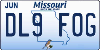 MO license plate DL9F0G