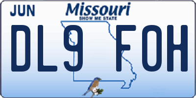MO license plate DL9F0H
