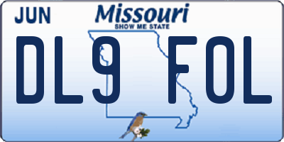 MO license plate DL9F0L