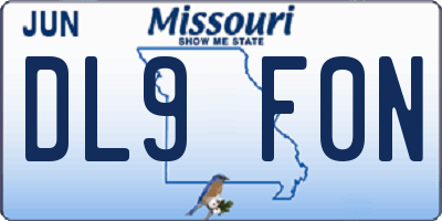 MO license plate DL9F0N