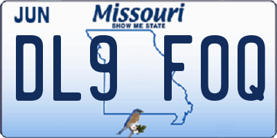 MO license plate DL9F0Q