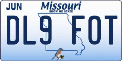 MO license plate DL9F0T