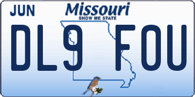 MO license plate DL9F0U