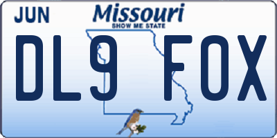 MO license plate DL9F0X