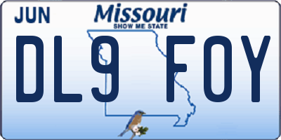 MO license plate DL9F0Y