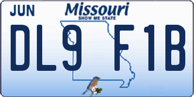 MO license plate DL9F1B
