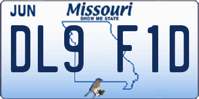 MO license plate DL9F1D
