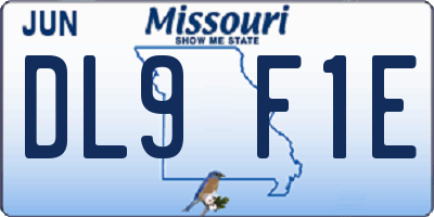MO license plate DL9F1E