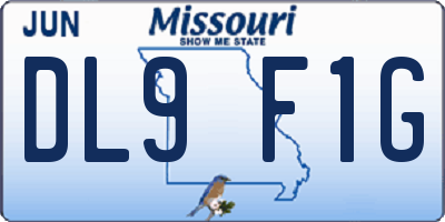 MO license plate DL9F1G
