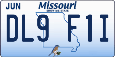 MO license plate DL9F1I