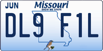 MO license plate DL9F1L