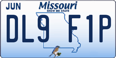 MO license plate DL9F1P