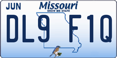 MO license plate DL9F1Q