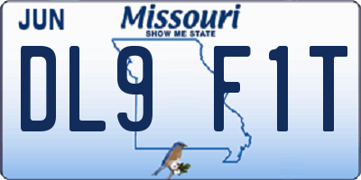 MO license plate DL9F1T