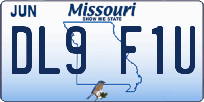 MO license plate DL9F1U