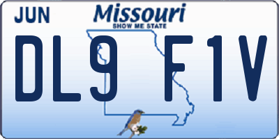 MO license plate DL9F1V