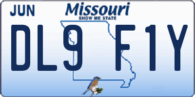 MO license plate DL9F1Y