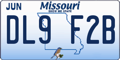 MO license plate DL9F2B