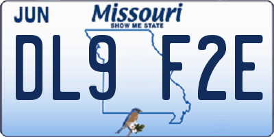 MO license plate DL9F2E