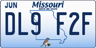 MO license plate DL9F2F