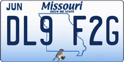 MO license plate DL9F2G