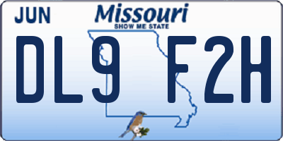 MO license plate DL9F2H