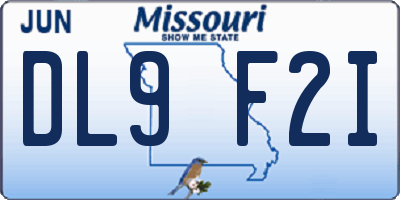 MO license plate DL9F2I