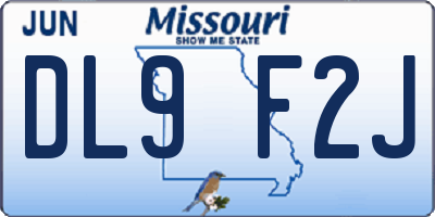 MO license plate DL9F2J