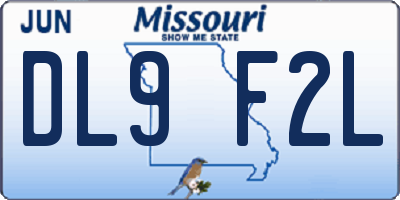 MO license plate DL9F2L