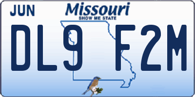 MO license plate DL9F2M